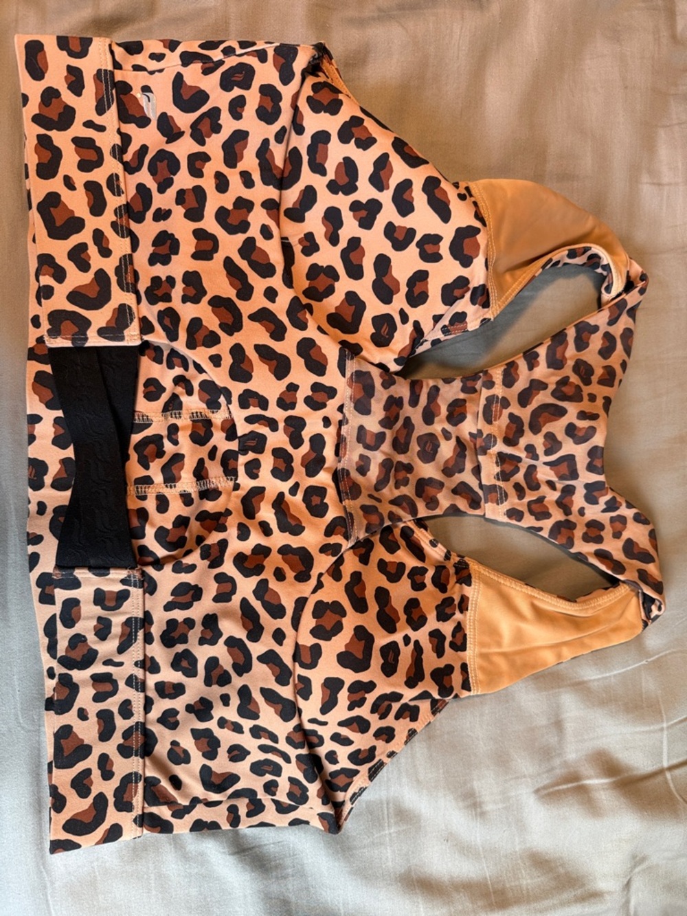 Leopard Print Racerback Fabletics Sports Bra - Picture 3 of 6